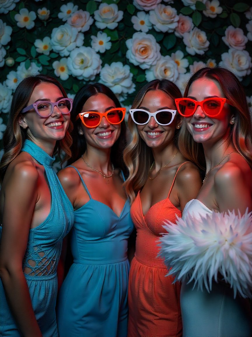 Groupe d'amies pendant une fête privée